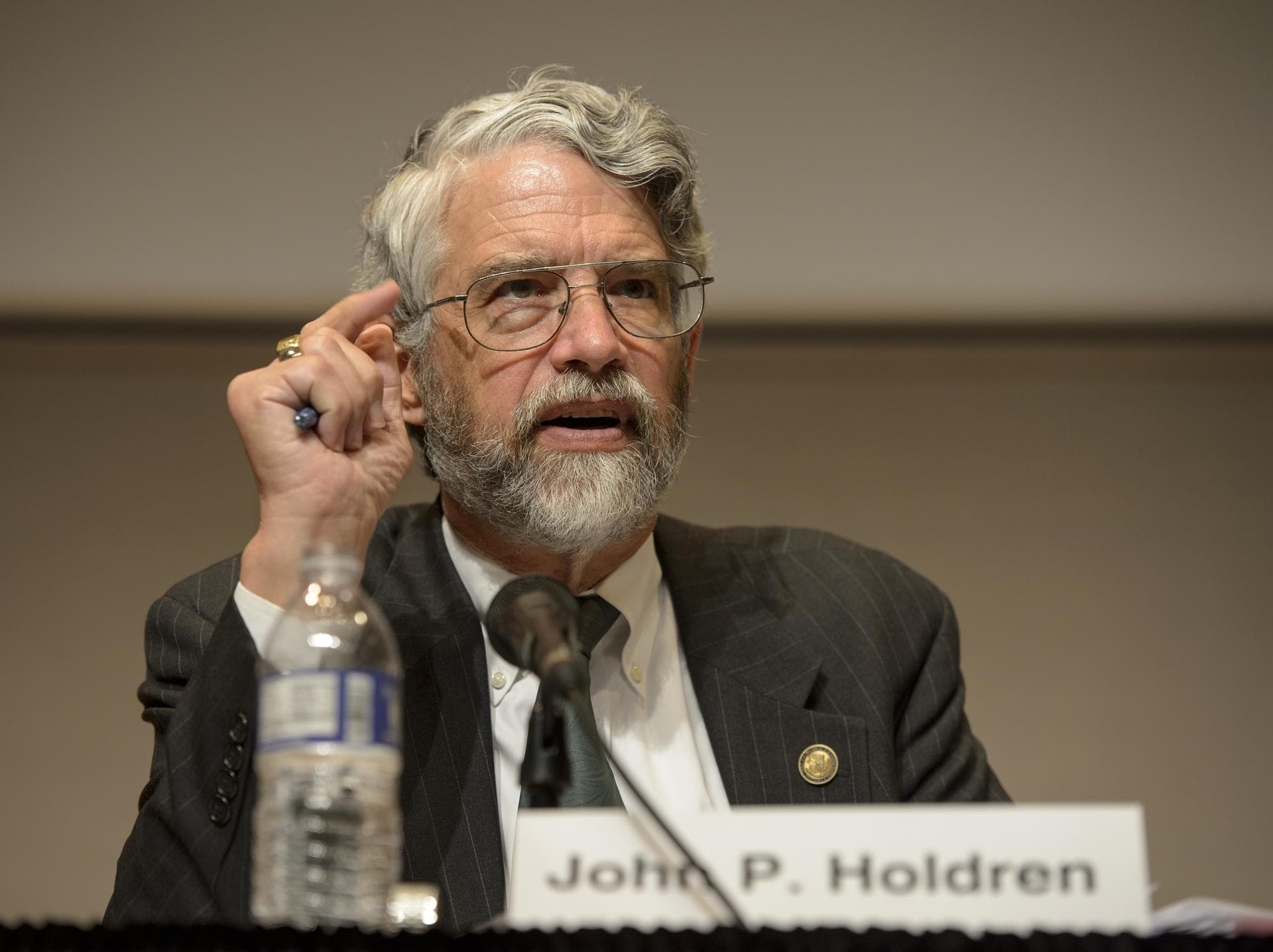 Dr. John P. Holdren, Assistant to the President for Science and Technology, Director of the White House Office of Science and Technology Policy, speaks during a Fiscal Year 2014 budget briefing held w