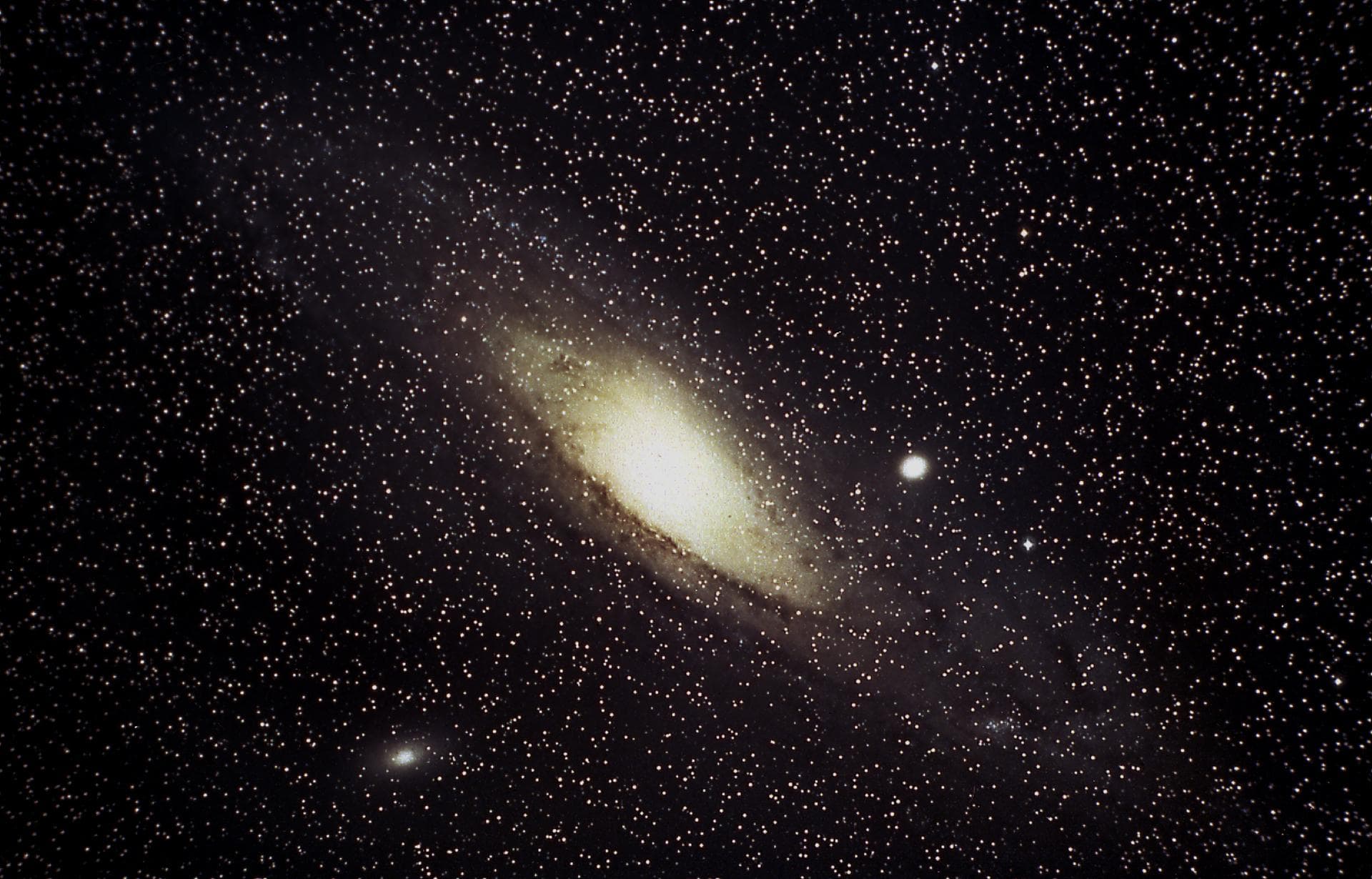 The Andromeda Galaxy, also known as M31 since it is the 31st object on Messier's list of diffuse sky objects, is the nearest large galaxy to our own Milky Way galaxy. Our galaxy is thought to look muc