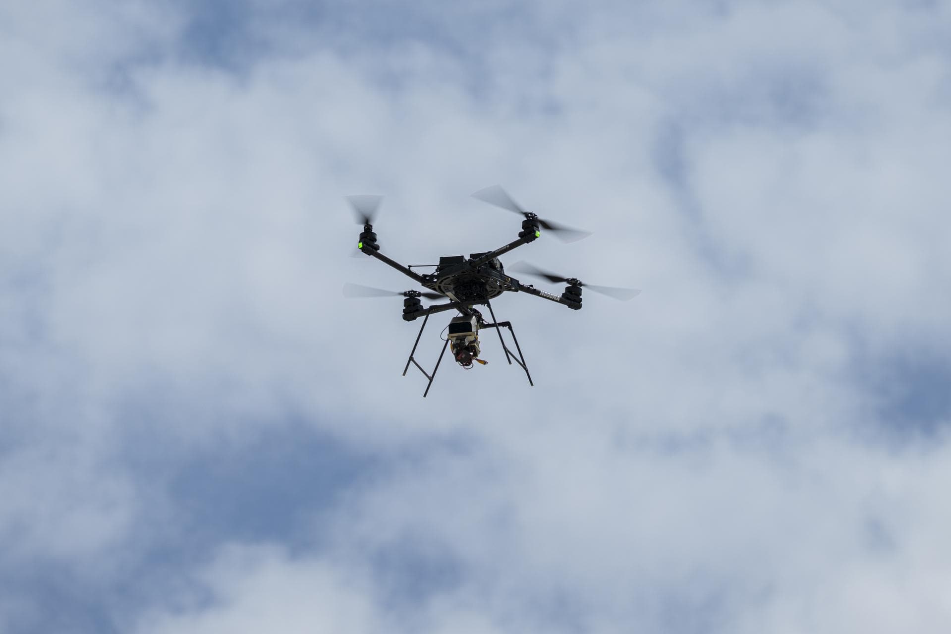 An Alta-X drone flies an advanced guidance and navigation system known as the Safe and Precise Landing – Integrated Capabilities Evolution (SPLICE) experiment near NASA’s Armstrong Flight Research Cen