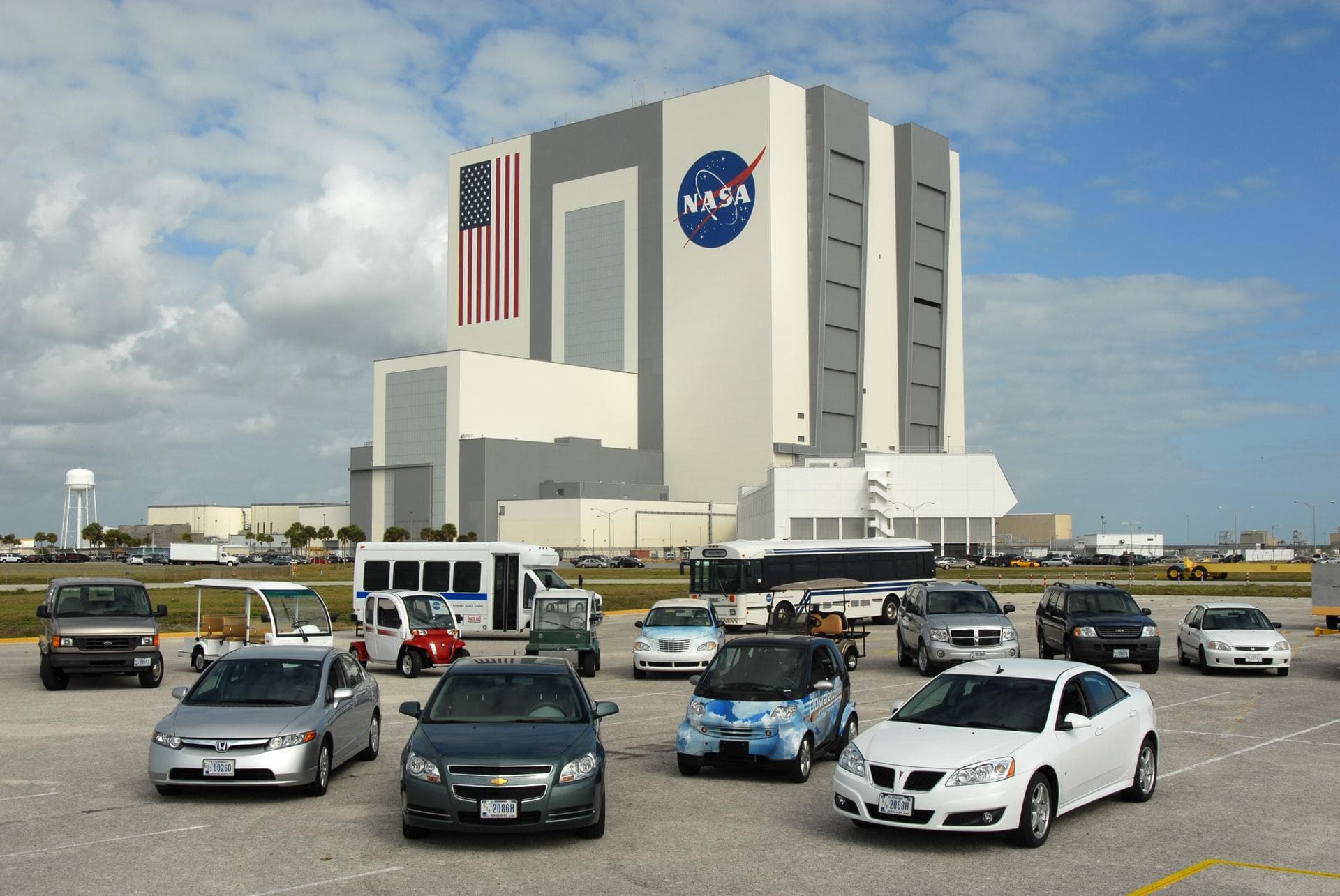 CAPE CANAVERAL, Fla. –– A variety of alternative fuel vehicles are driven around NASA's Kennedy Space Center in Florida  in an effort to reduce gasoline consumption and conserve energy. These include 