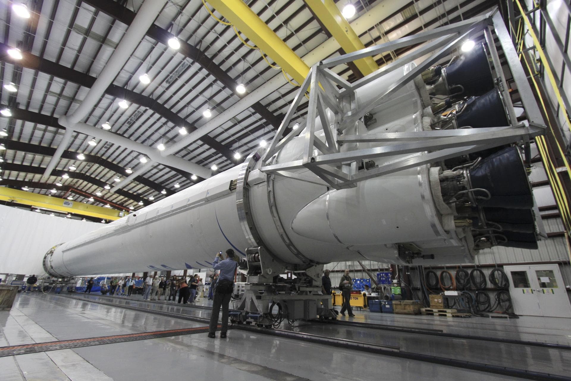 CAPE CANAVERAL, Fla. -- Media learn about the plans Space Exploration Technologies Corp. (SpaceX) has to take NASA astronauts to the International Space Station at Space Launch Complex-40 on Cape Cana