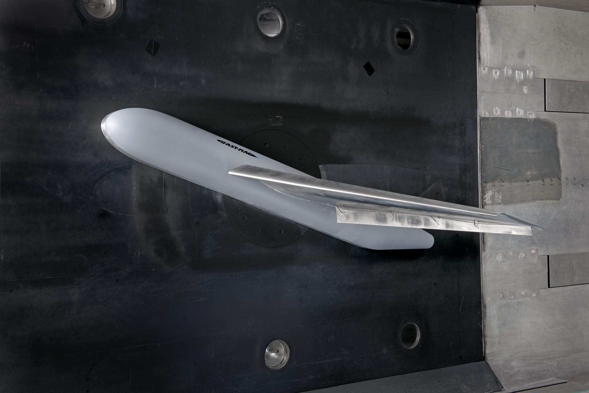 (NTF) National Transonic Facility Test 213-SFW Flow Control II, Fast-MAC Model: The fundamental Aerodynamics Subsonic Transonic-Modular Active Control (Fast-MAC) Model was tested for the 2nd time in