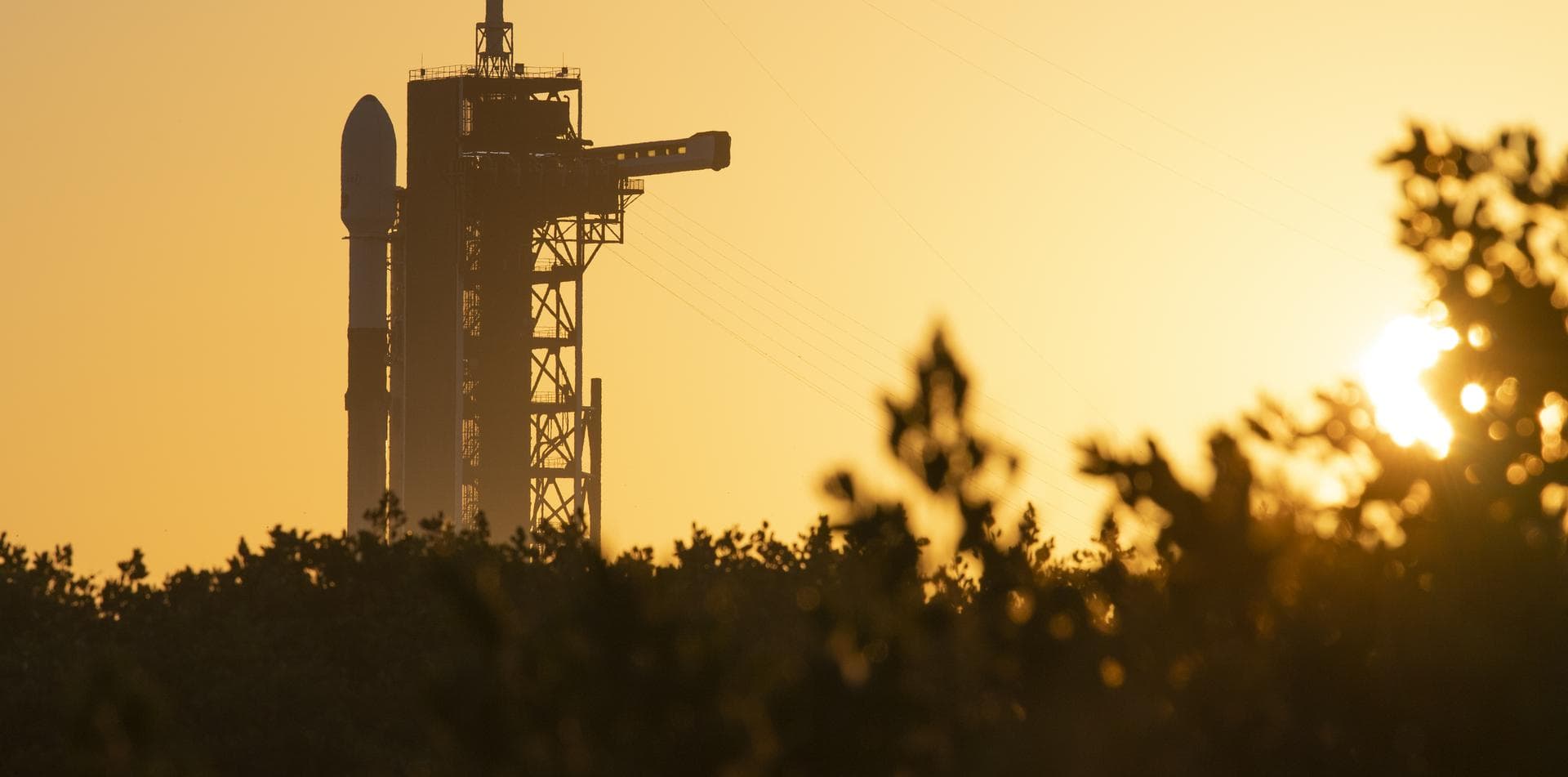 A SpaceX Falcon 9 rocket carrying NASA’s Imaging X-ray Polarimetry Explorer (IXPE) spacecraft is seen on the launch pad at Launch Complex 39A, Wednesday, Dec. 8, 2021, at NASA’s Kennedy Space Center i