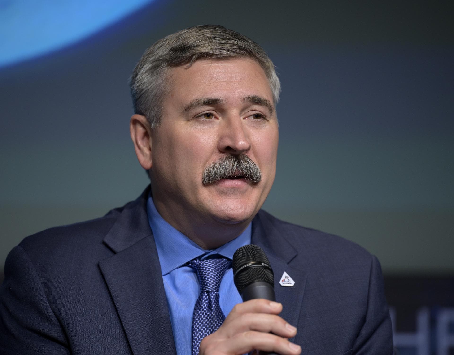 Mike Sarafin, Artemis I mission manager at NASA Headquarters speaks during a NASA briefing on the Artemis I Moon mission, Wednesday, Aug. 3, 2022, at the Mary W. Jackson NASA Headquarters building in 