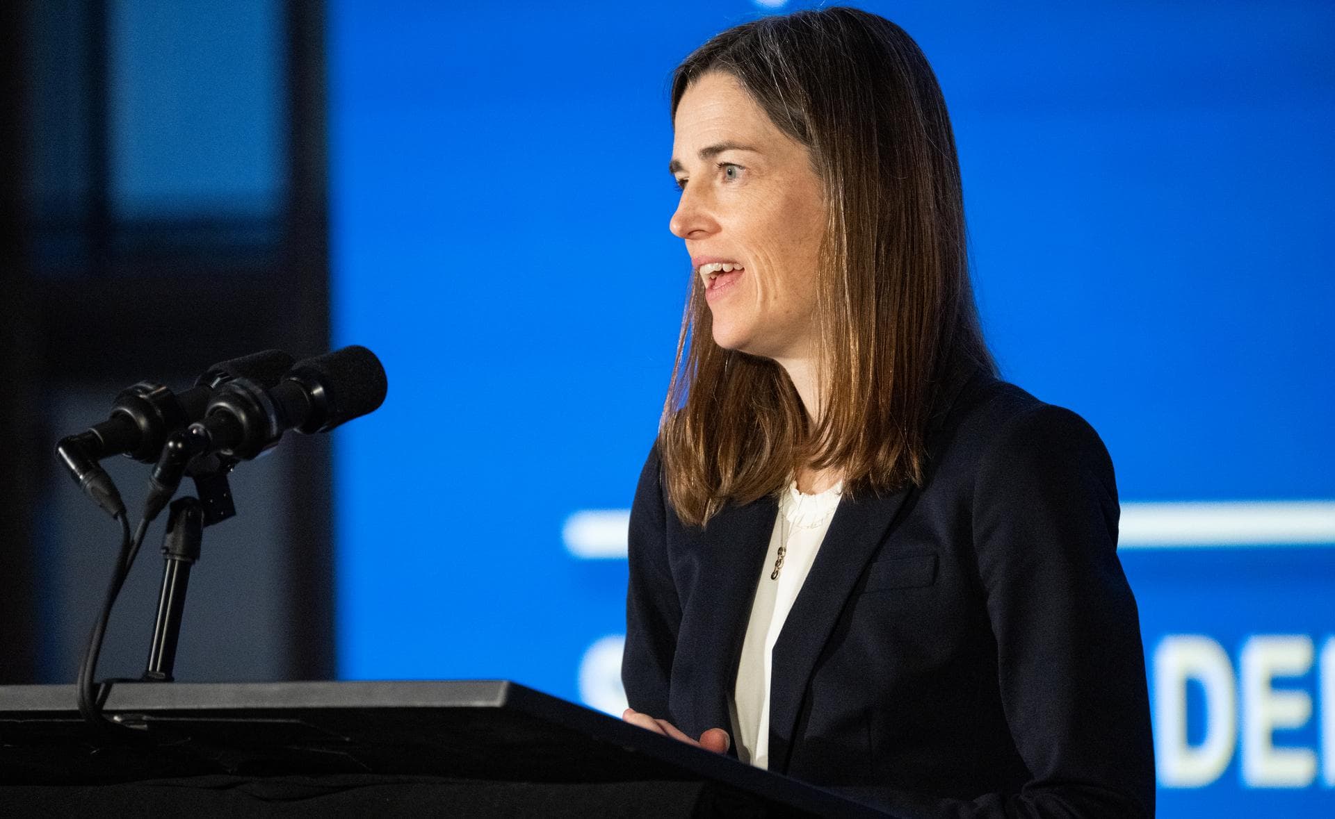 Caroline Nowlan, atmospheric physicist at the Center for Astrophysics | Harvard & Smithsonian, speaks during a briefing on NASA’s TEMPO (Tropospheric Emissions: Monitoring of Pollution) instrument, Tu