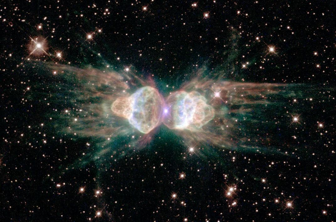 This image from NASA Hubble Space Telescope image of a celestial object called the Ant Nebula may shed new light on the future demise of our Sun. 