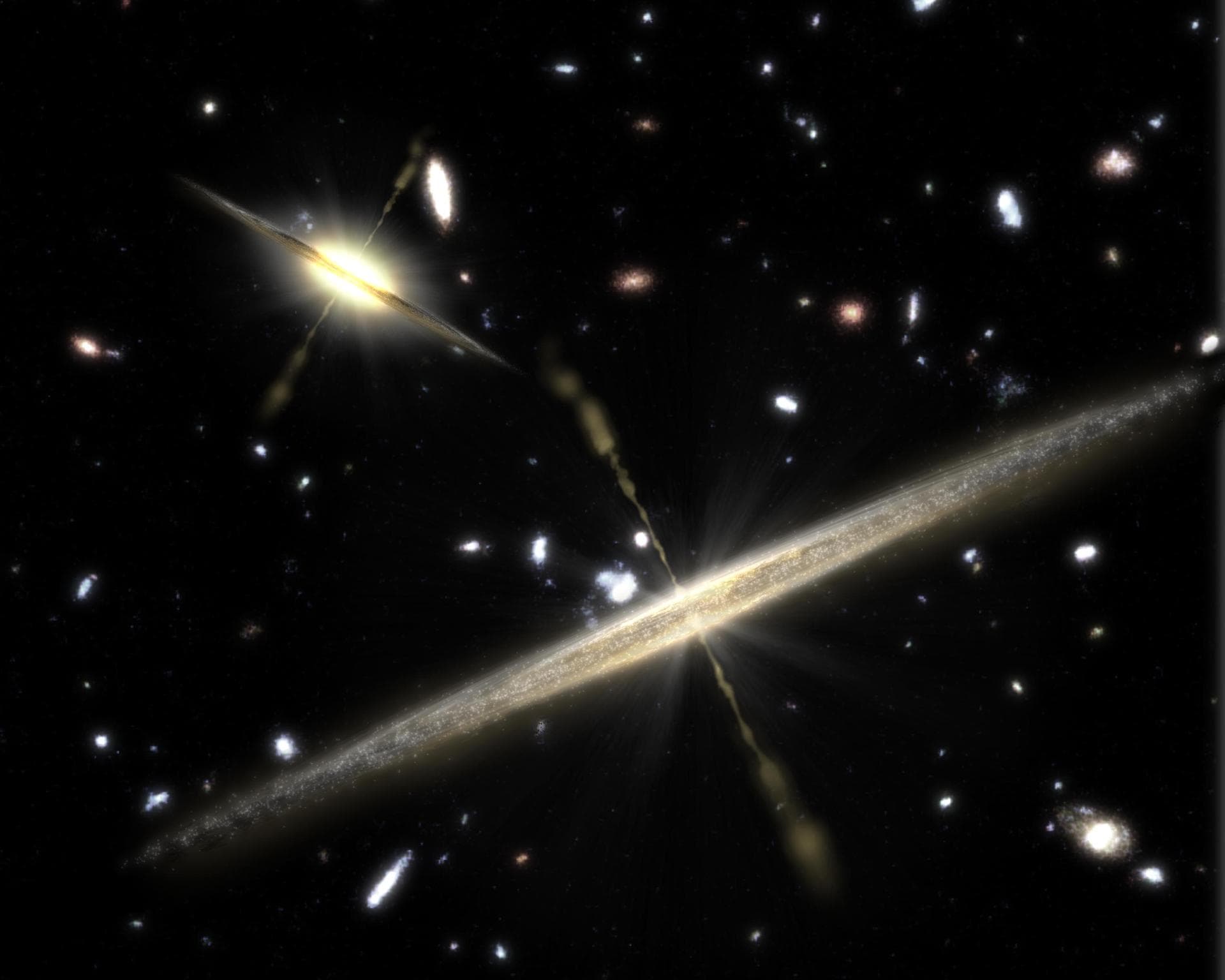 Observations from NASA Spitzer Space Telescope provide strong evidence that the slender, bulgeless galaxies can, like their chubbier counterparts, harbor supermassive black holes at their cores in thi