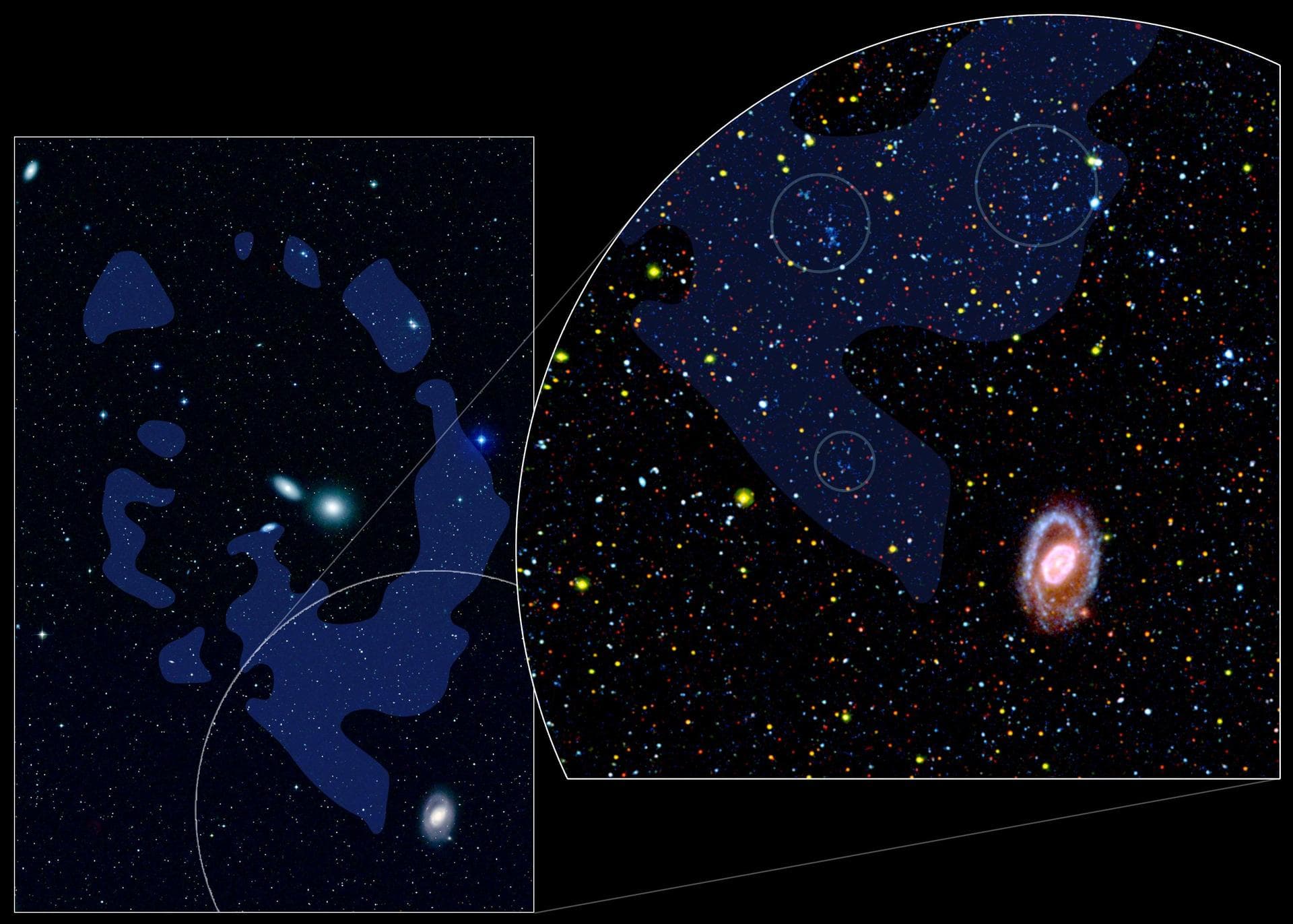 The unique ultraviolet vision of NASA Galaxy Evolution Explorer revealed, for the first time, dwarf galaxies forming out of nothing more than pristine gas likely leftover from the early universe.