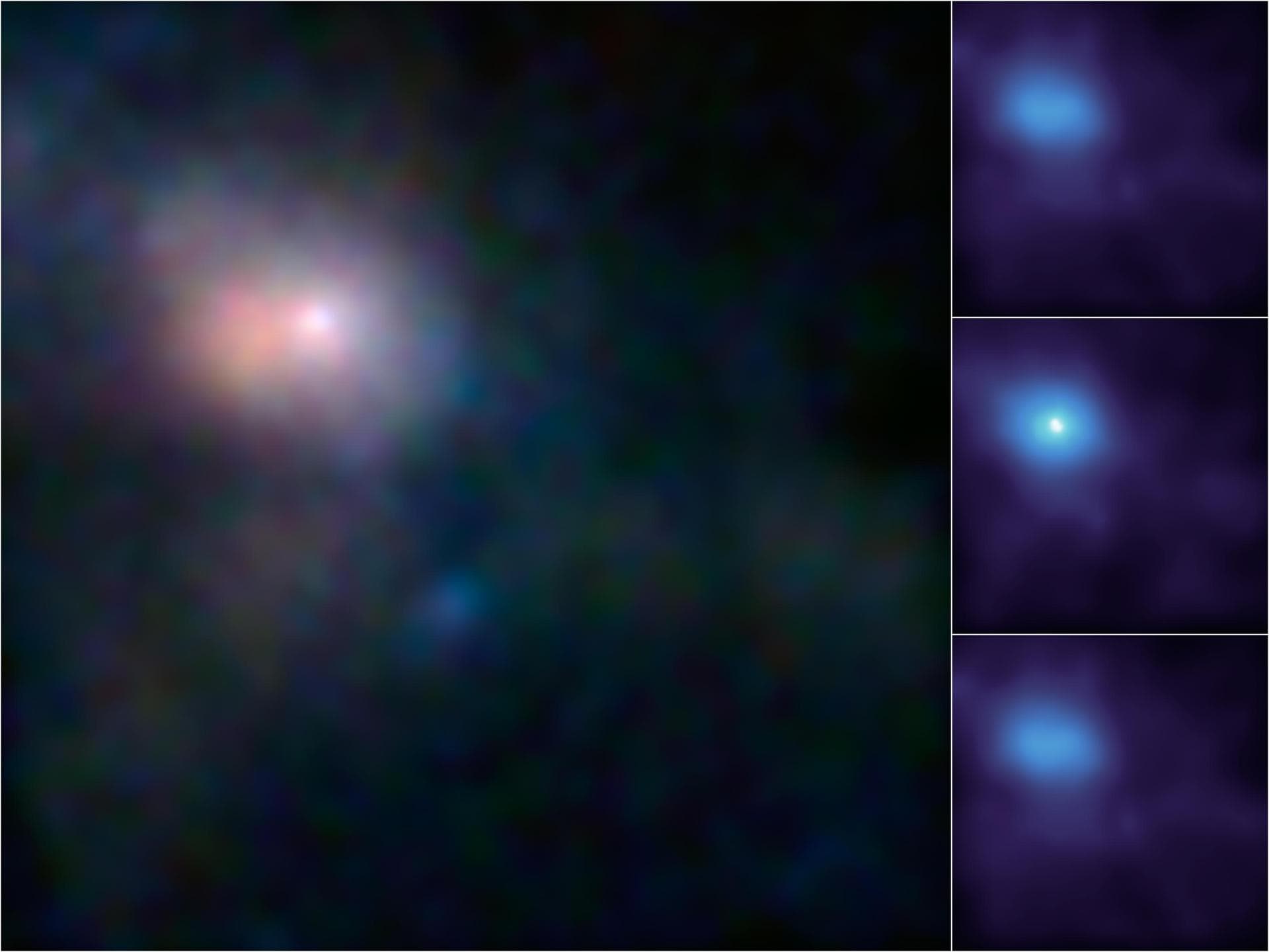 These images, taken by NASA black-hole hunter, NuSTAR, are the first, focused high-energy X-ray views of the area surrounding the supermassive black hole, called Sagittarius A*, at the center of our g