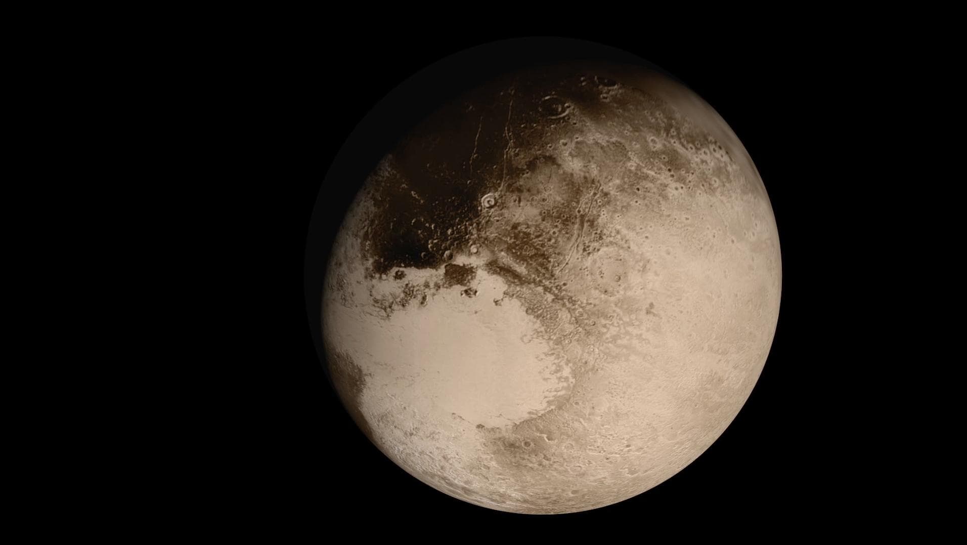 This dramatic view of the Pluto system is as NASA's New Horizons spacecraft saw it in July 2015. The animation, made with real images taken by New Horizons, begins with Pluto flying in for its close-u