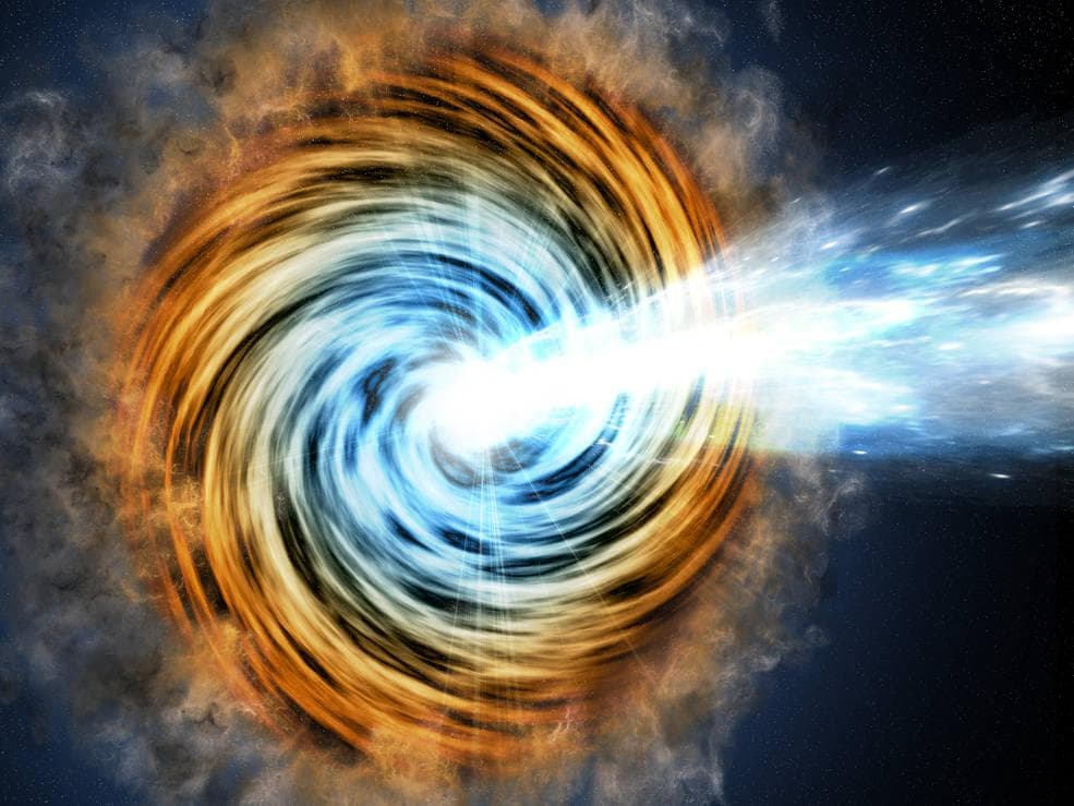 Black-hole-powered galaxies called blazars are the most common sources detected by NASA's Fermi Gamma-ray Space Telescope. As matter falls toward the supermassive black hole at the galaxy's center, so