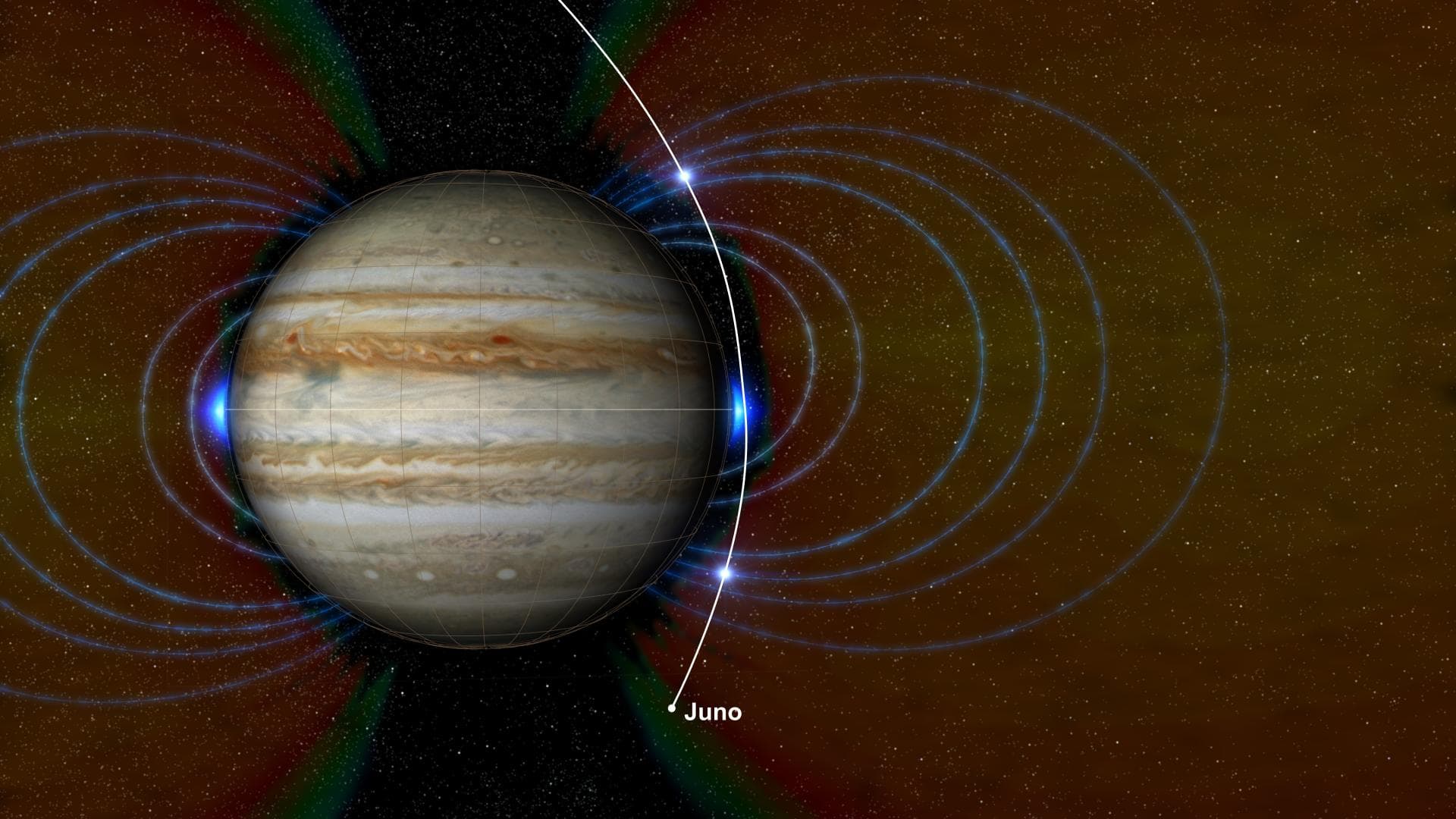 This graphic shows a new radiation zone surrounding Jupiter, located just above the atmosphere near the equator, that has been discovered by NASA's Juno mission. The new radiation zone is depicted her