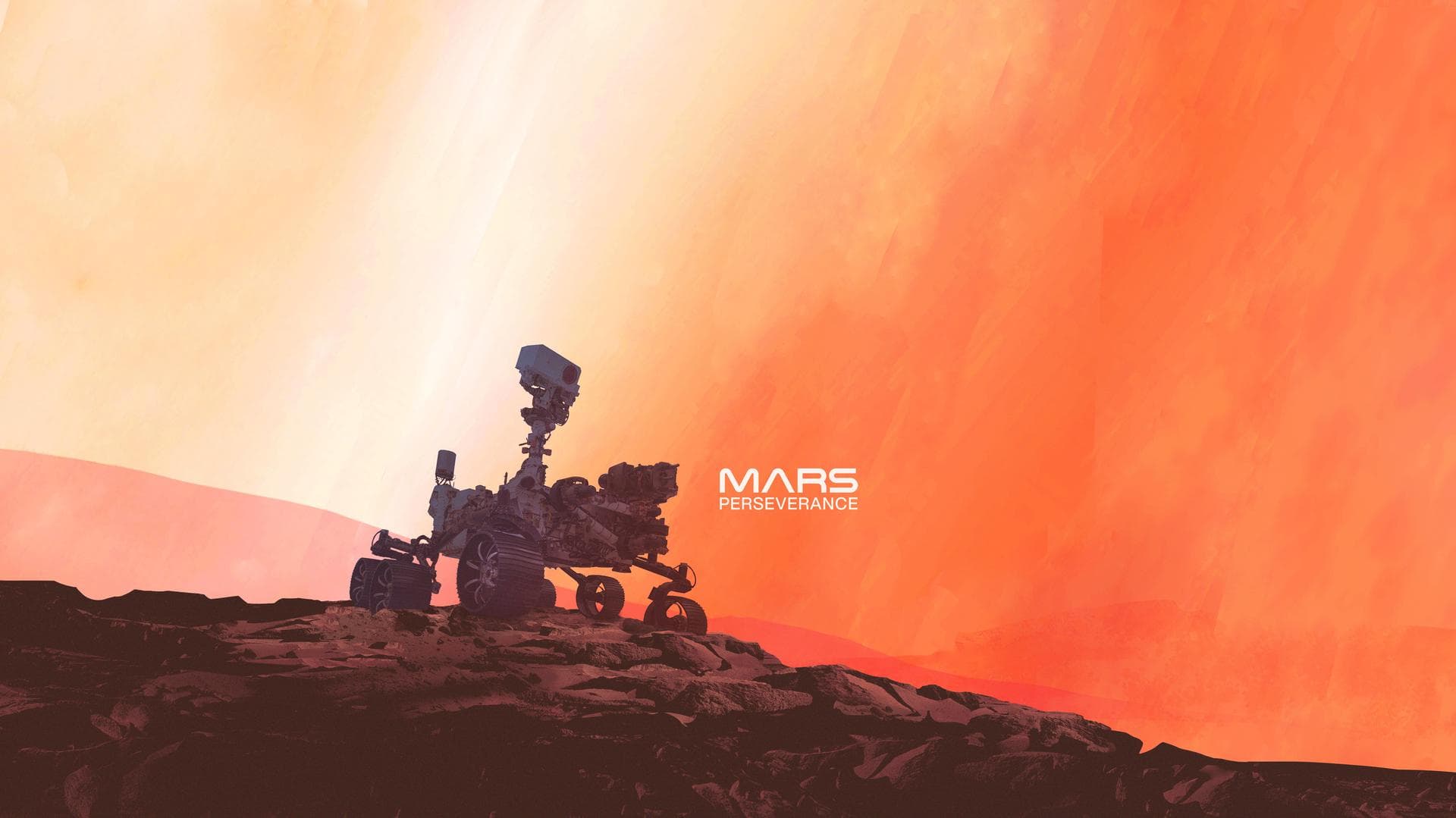 This illustration shows NASA's Mars Perseverance rover on the surface of the Red Planet. Perseverance will search for signs of ancient microbial life. It will also characterize the planet's climate an