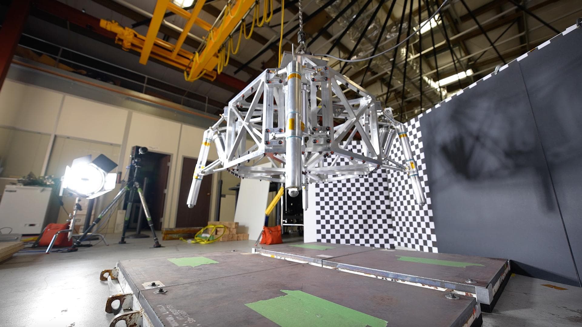 Engineers at NASA's Jet Propulsion Laboratory dropped this prototype to learn how a future Sample Return Lander could safely touch down on Mars. The lander would be part of the Mars Sample Return camp
