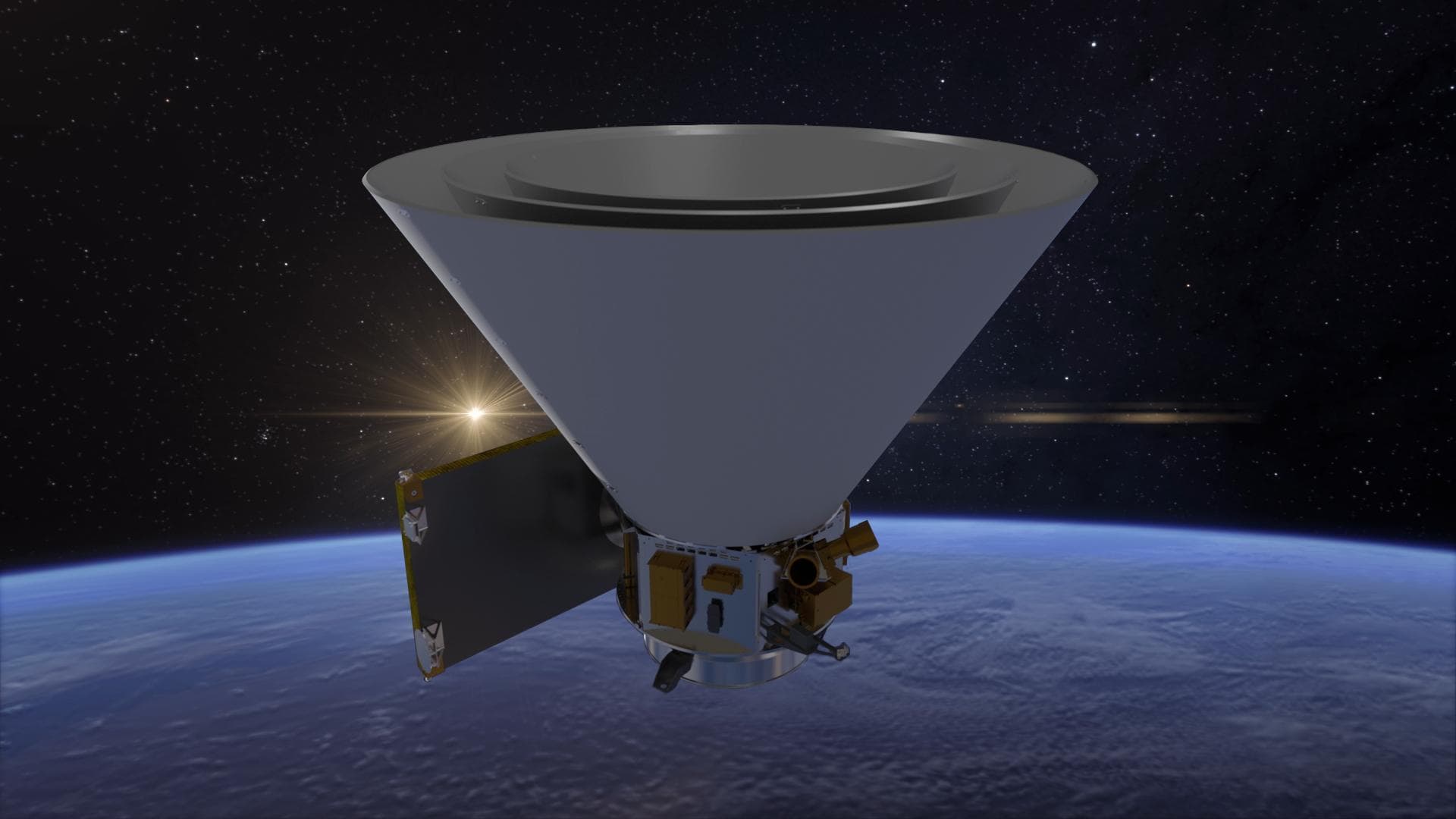 NASA's SPHEREx mission will operate in low Earth orbit, detecting hundreds of millions of stars and galaxies and creating the first all-sky spectroscopic survey in the near-infrared. This artist's con