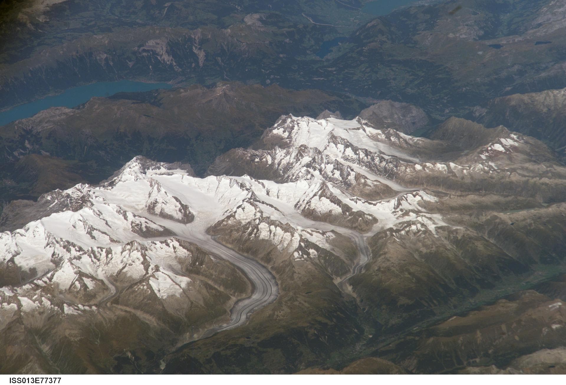 ISS013-E-77377 (5 Sept. 2006) --- Bernese Alps, Switzerland is featured in this image photographed by an Expedition 13 crewmember onboard the International Space Station. The formidable mountain syste