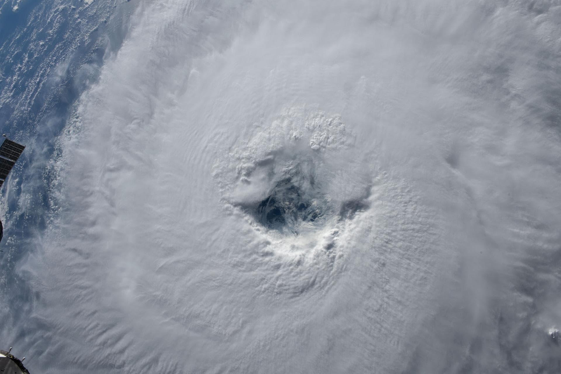 iss069e090102 (Sept. 19, 2023) --- Category 1 Hurricane Nigel, with its ragged eye, is pictured on a northeasterly track in the Atlantic Ocean as the International Space Station orbited 259 miles dire