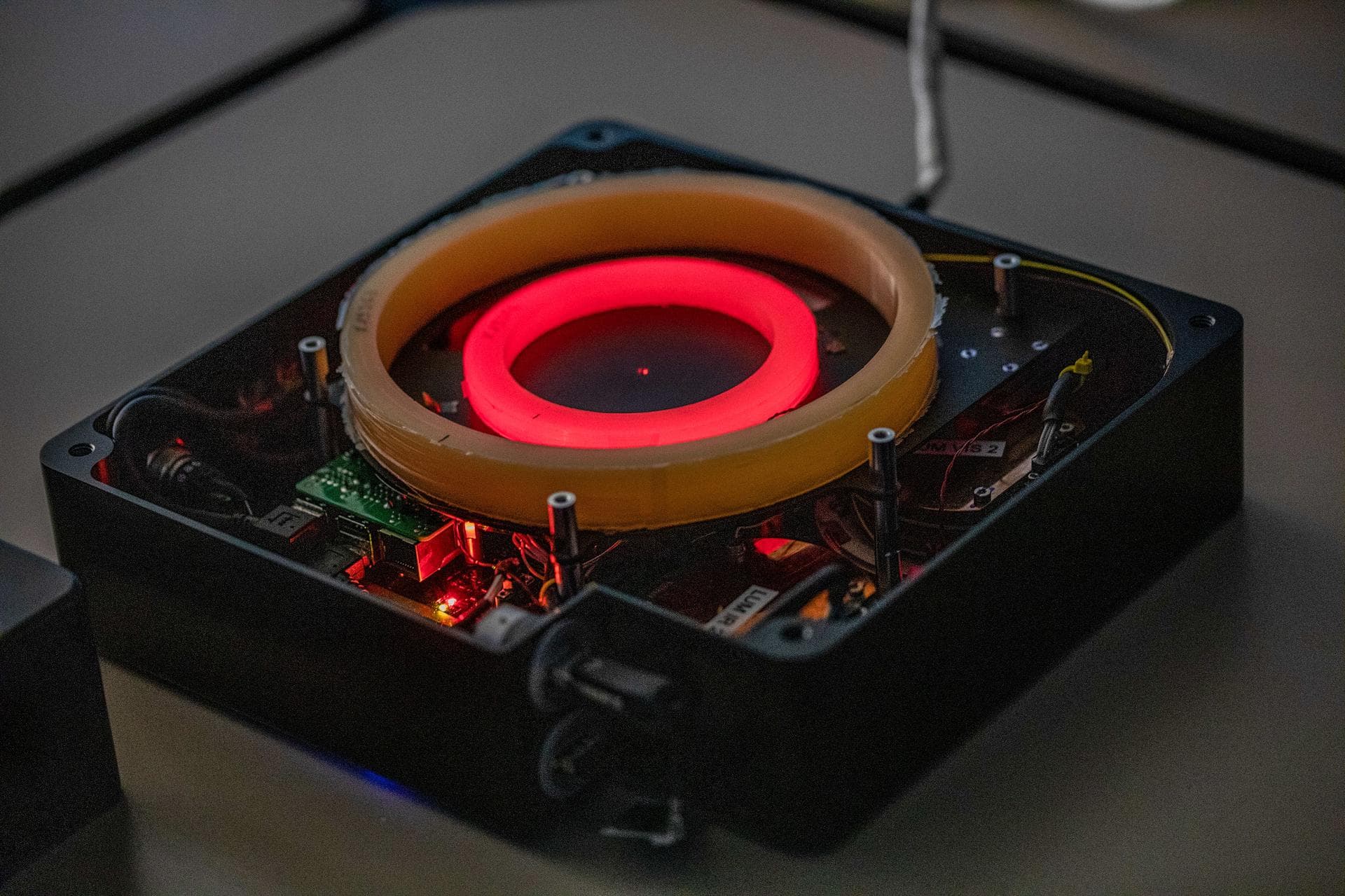 jsc2021e029985 (3/18/20210 --- A preflight view of the Lumina imvestigation. Fiber-optic Active Dosimeter (Lumina) is an active fiber dosimeter that monitors, in real-time, the received radiation dose