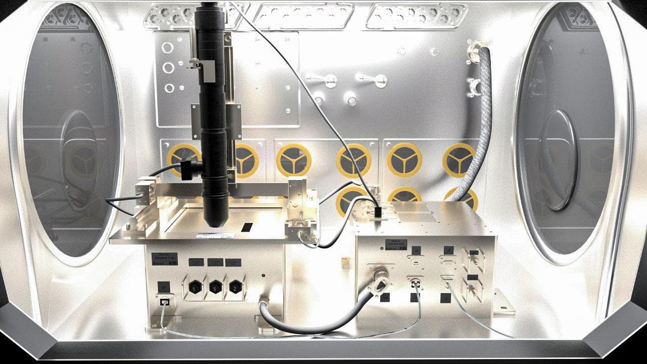 jsc2022e031219 (4/26/2022) A preflight image showing the Microgravity Research for Versatile Investigations-Phase Change in Mixtures.(MaRVIin PCIM) system as it would be housed in the microgravity glo