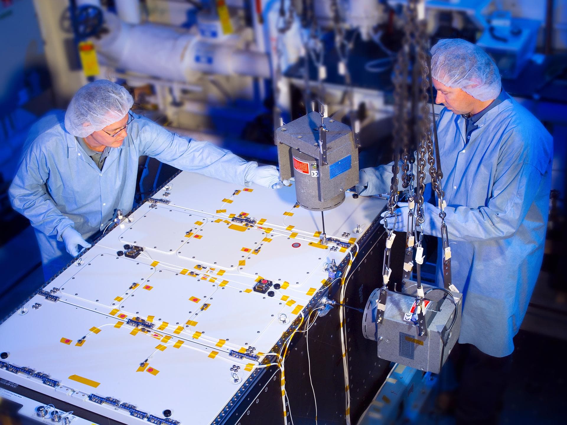 Fluids and Combustion Facility (FCF), Combustion Integration Rack (CIR) during testing in the Structural Dynamics Laboratory (SDL). The Fluids and Combustion Facility (FCF) is a set of two Internation