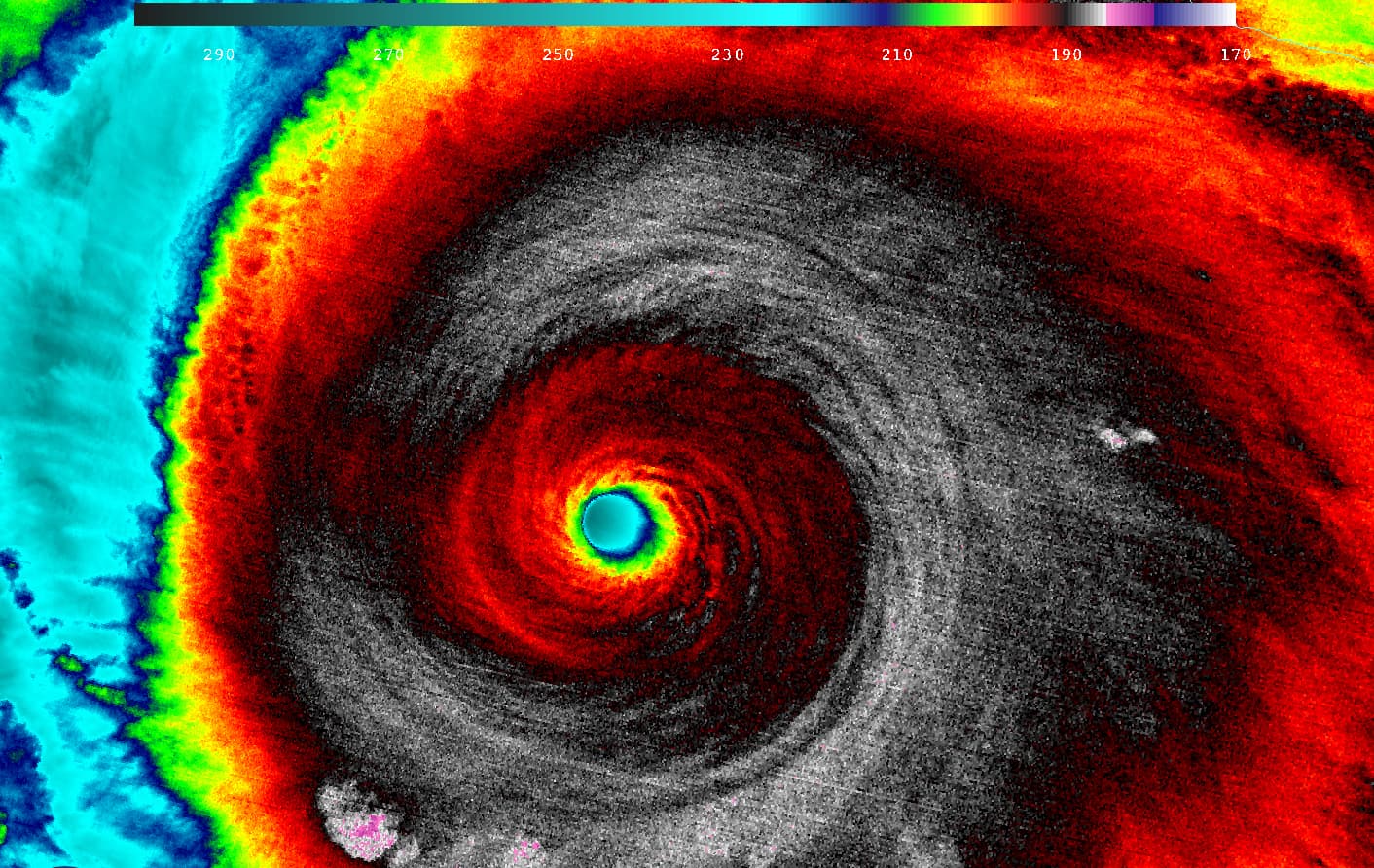 When NASA-NOAA's Suomi NPP satellite passed over Patricia on October 23 at 5:20 a.m. EDT the VIIRS instrument that flies aboard Suomi NPP looked at the storm in infrared light. Cloud top temperatures