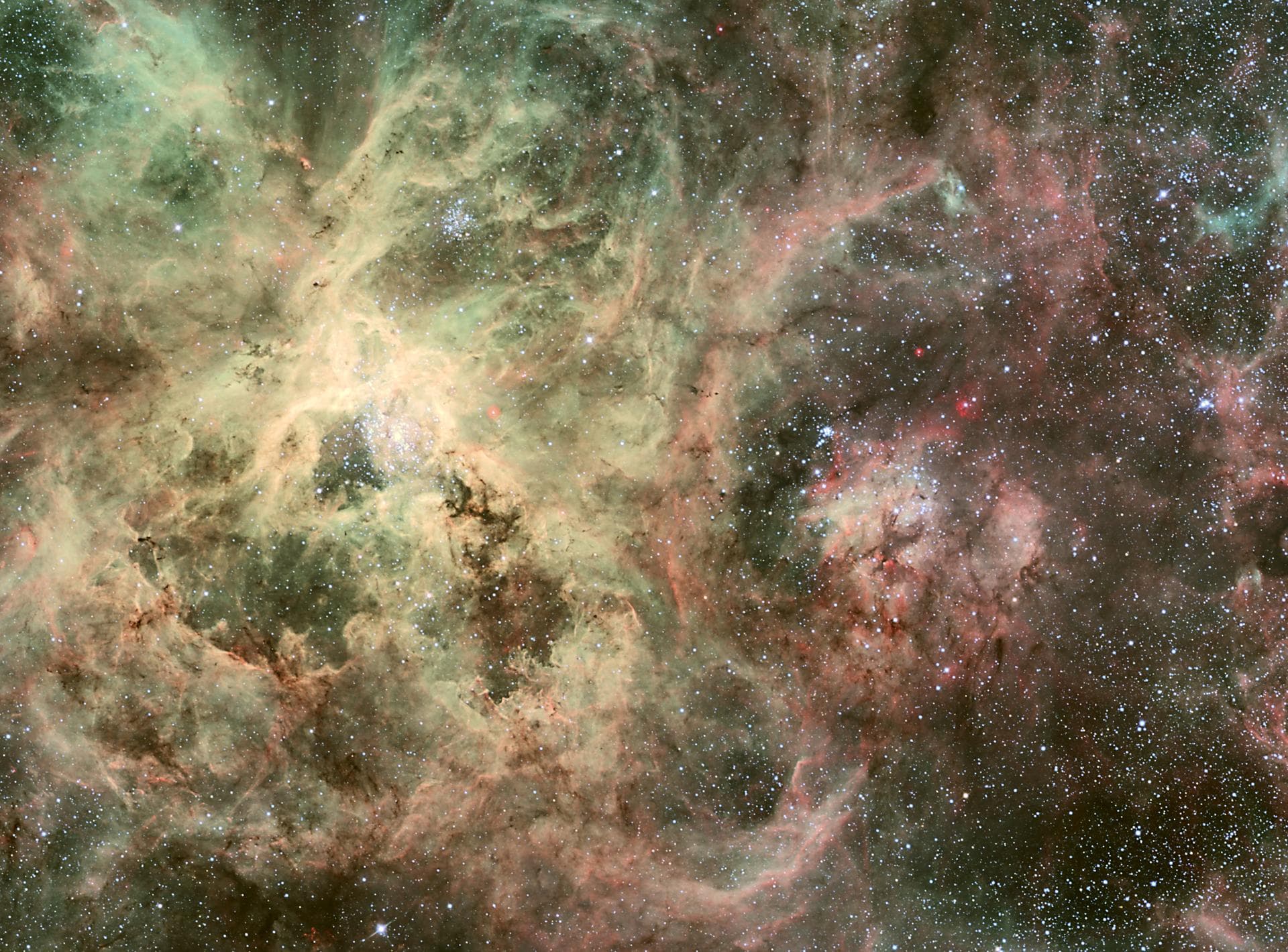 NASA image release May 11, 2010 Hubble Catches Heavyweight Runaway Star Speeding from 30 Doradus Image: ESO 2.2-m WFI Image of the Tarantula Nebula A blue-hot star, 90 times more massive than our S