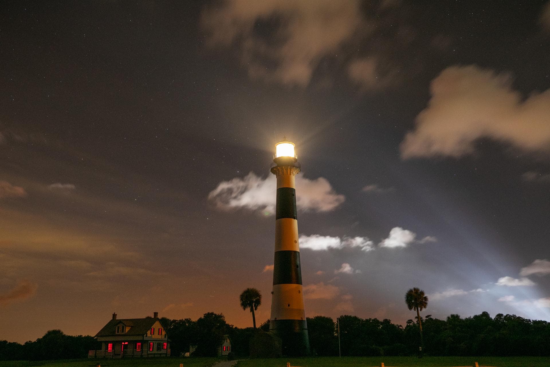 A starry sky serves as the backdrop for a photo of the Cape Canaveral Lighthouse on Aug. 27, 2020. Standing on Florida’s east coast for over 150 years, the lighthouse is owned by the Cape Canaveral Ai