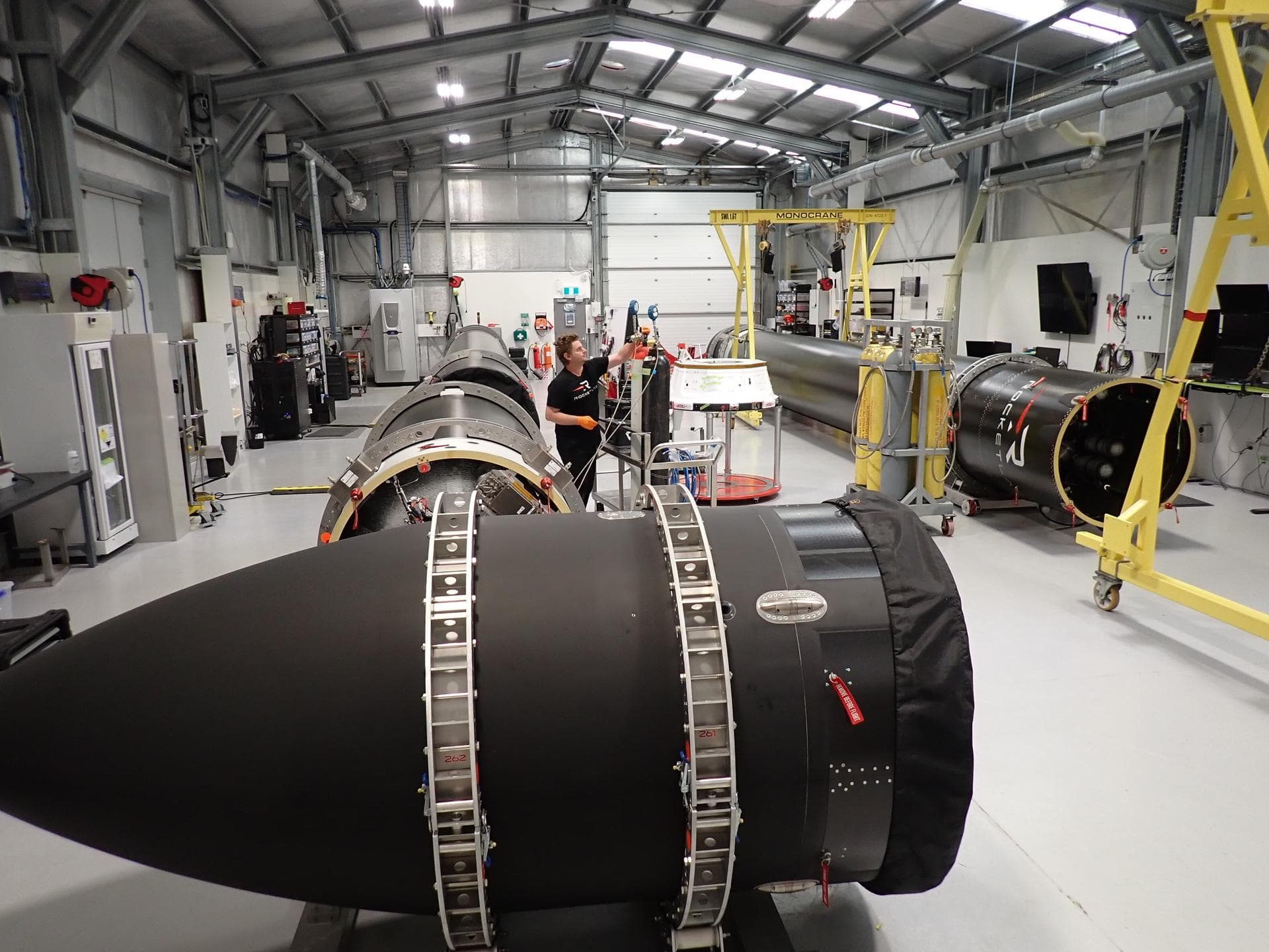 Technicians process NASA’s PREFIRE (Polar Radiant Energy in the Far-InfraRed Experiment) ahead of integration with a Rocket Lab Electron rocket on Thursday, May 2, 2024, at the company’s facility in N