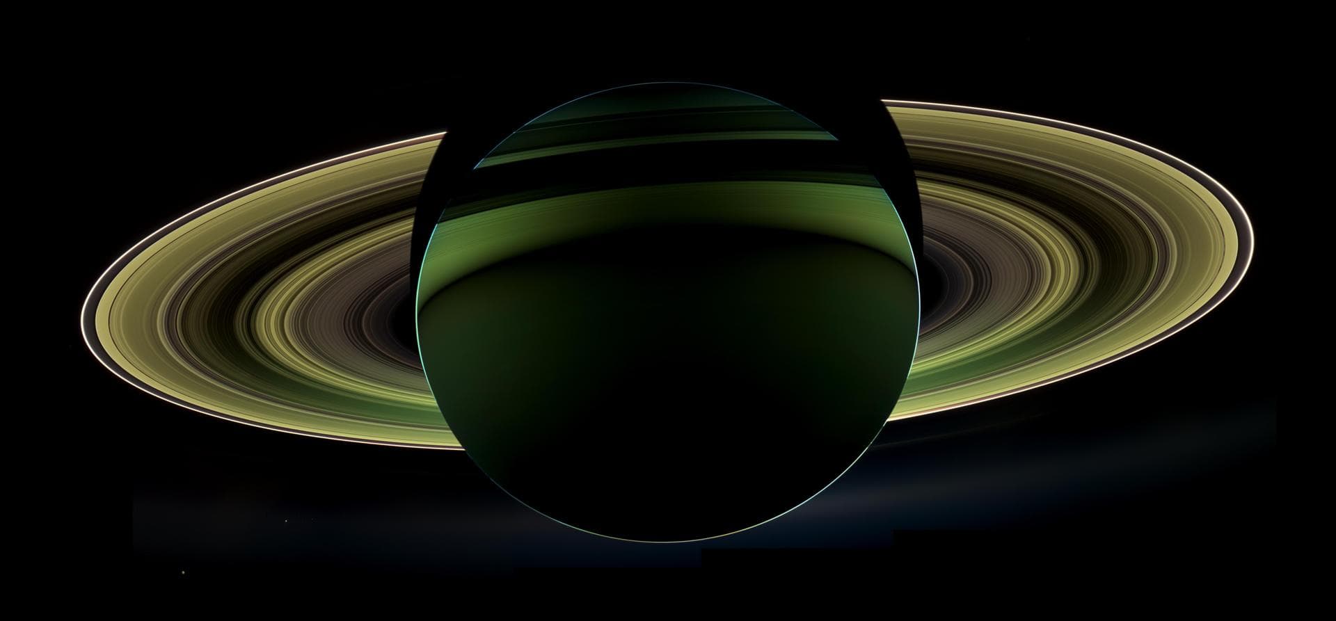 NASA Cassini spacecraft has delivered a glorious view of Saturn, taken while the spacecraft was in Saturn shadow. The cameras were turned toward Saturn and the sun so that the planet and rings are bac
