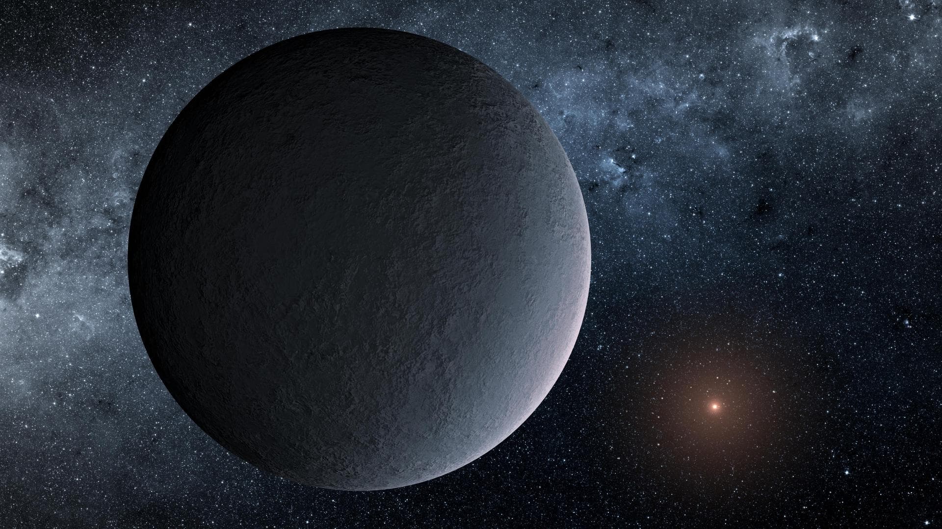 This artist's concept shows OGLE-2016-BLG-1195Lb, a planet discovered through a technique called microlensing. The planet was reported in a 2017 study in the Astrophysical Journal Letters. Study autho
