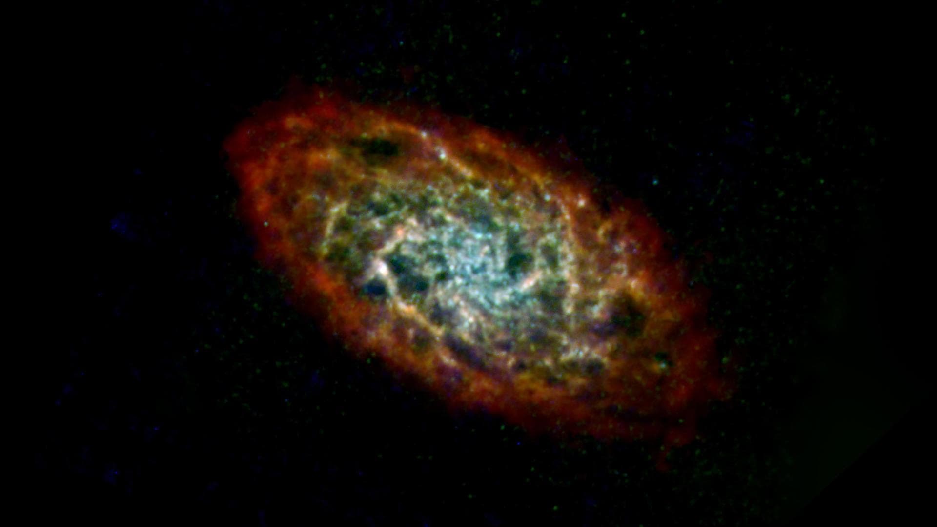 This image of the Triangulum galaxy, or M33, includes data from the ESA (European Space Agency) Herschel mission, supplemented with data from ESA's retired Planck observatory and two retired NASA miss