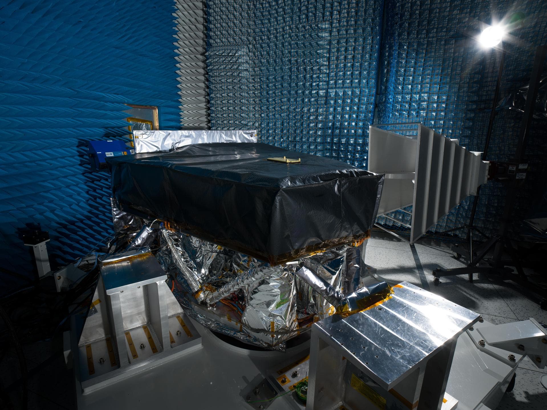 The Roman Coronagraph Instrument, a technology demonstration that will be part of NASA's Nancy Grace Roman Space Telescope, is seen amid testing at the agency's Jet Propulsion Laboratory in Southern C