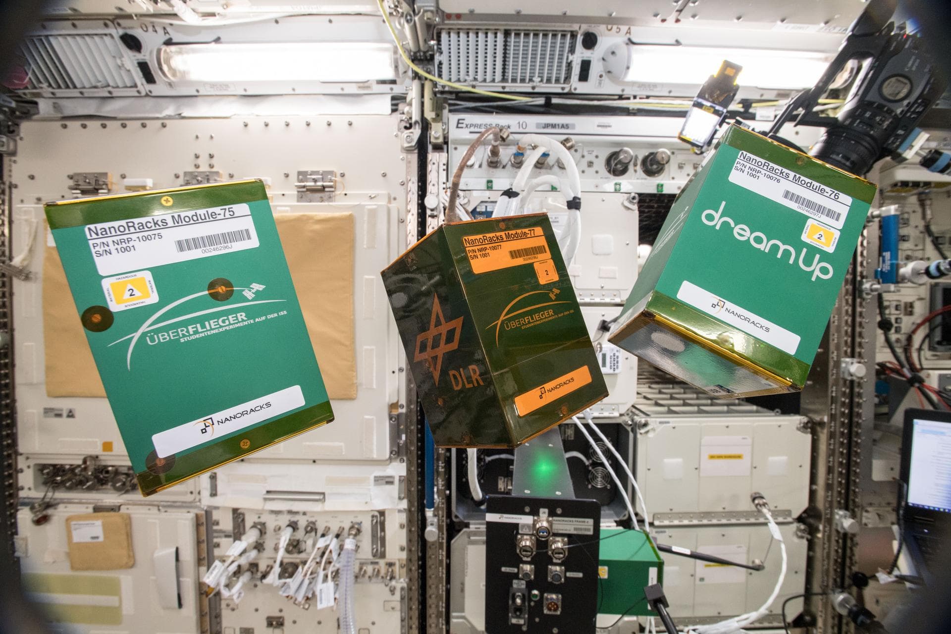 iss057e105661 (11/21/2018) --- A view of (ARISE) - NanoRacks Module-75, the Pump Application using Pulsed Electromagnets for Liquid reLocation (PAPELL) - NanoRacks Module-76 and the Experimental Chond