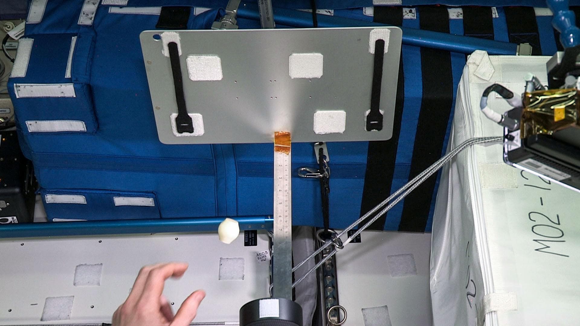 jsc2021e042553 (8/31/2021) --- Collision experiments conducted during Granular Damping Part I by ESA astronaut Alexander Gerst during increment 56 in 2018. The Granular Damping (ESA-EPO-Granular Dampi