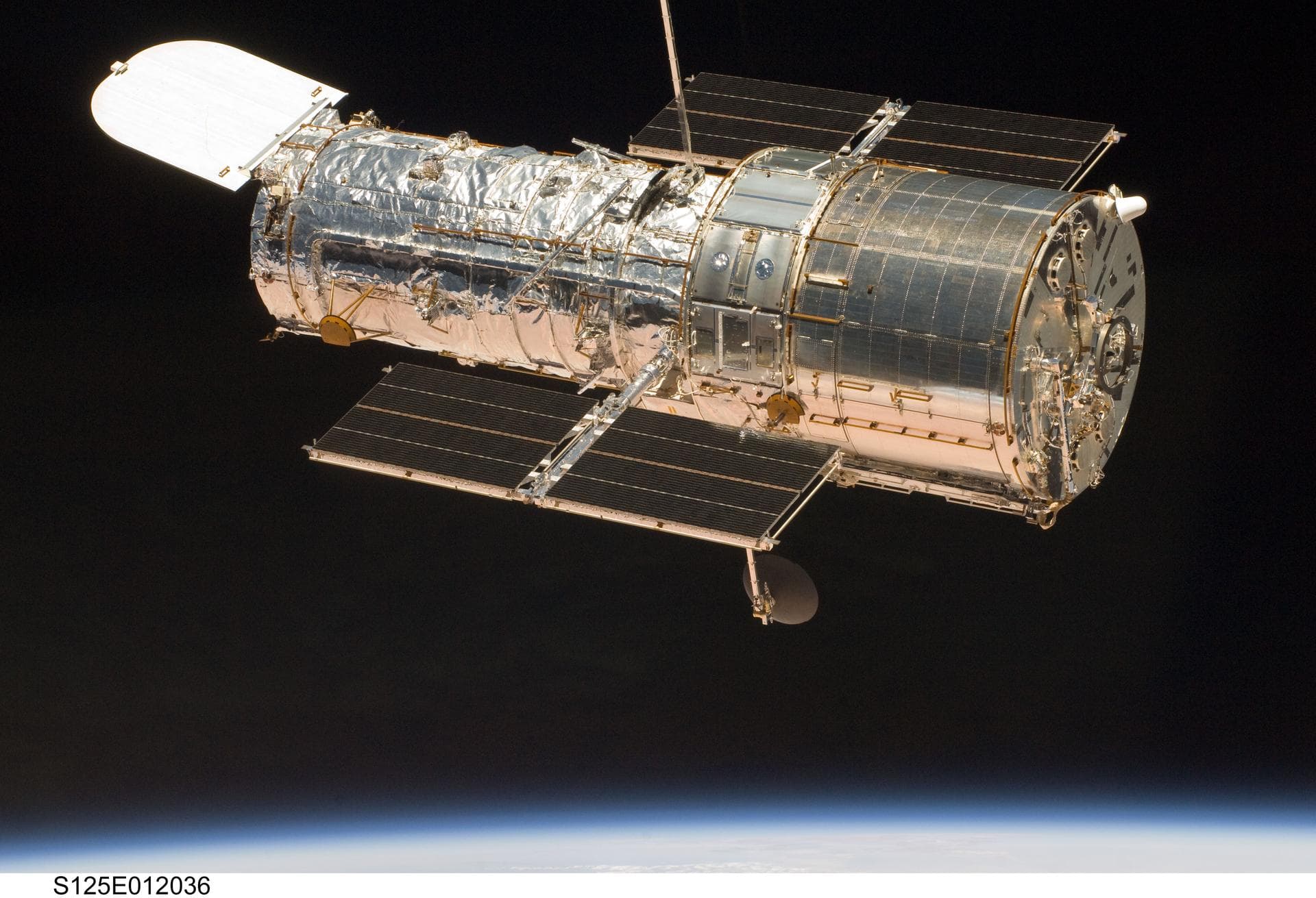S125-E-012036 (19 May 2009) --- An STS-125 crewmember aboard the Space Shuttle Atlantis captured this still image of the Hubble Space Telescope as the two spacecraft continue their relative separation